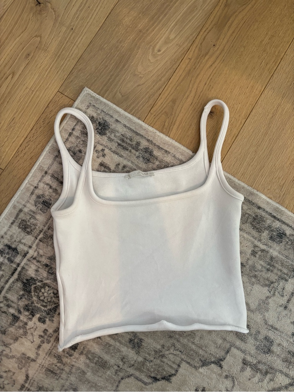 Zara White Square-Neck Crop Camisole